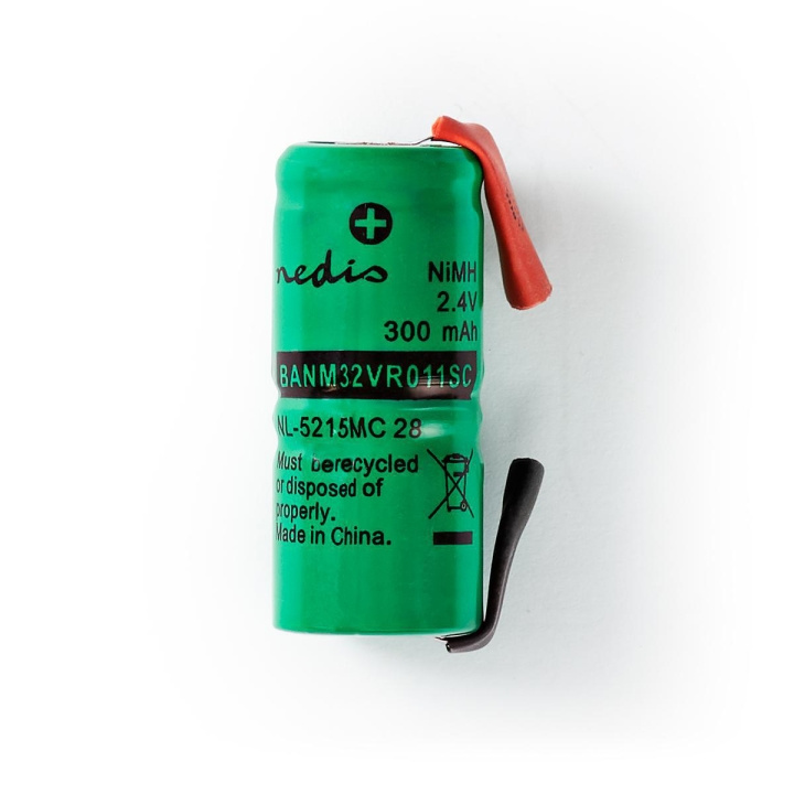 Nedis Genopladelige Ni-MH-batteripakke | 2.4 V DC | Opladningsbar | 300 mAh | Forudladet | 1-Polybag | N/A | Loddeflige | Grøn i gruppen HJEMMEELEKTRONIK / Batterier og opladere / Genopladelige batterier / Andet hos TP E-commerce Nordic AB (C08248)