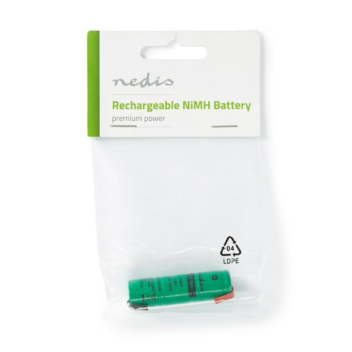 Nedis Genopladelige Ni-MH-batteri | 3.6 V | 300 mAh | Loddeflige | 1-Polybag i gruppen HJEMMEELEKTRONIK / Batterier og opladere / Genopladelige batterier / Andet hos TP E-commerce Nordic AB (C08249)