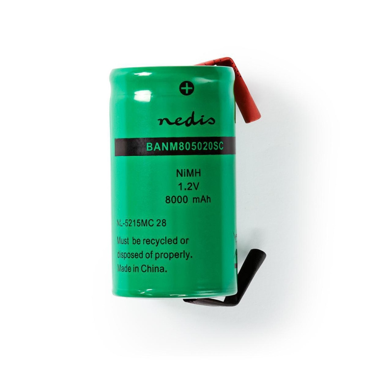 Nedis Genopladelige Ni-MH-batteripakke | 1.2 V DC | Opladningsbar | 8000 mAh | Forudladet | 1-Polybag | N/A | Loddeflige | Grøn i gruppen HJEMMEELEKTRONIK / Batterier og opladere / Genopladelige batterier / Andet hos TP E-commerce Nordic AB (C08254)