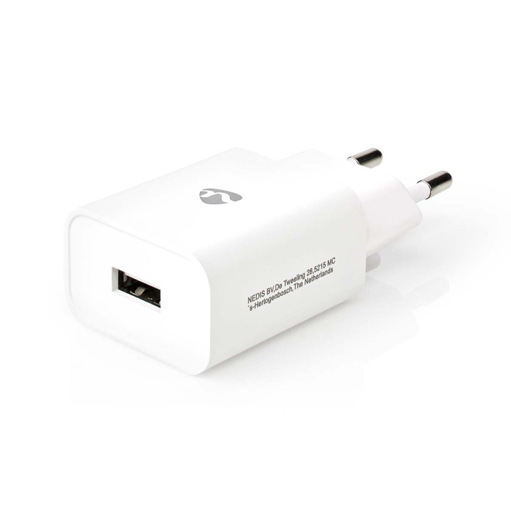 Nedis Vægoplader | 12 W | Hurtigopladningsfunktion | 1x 2.4 A A | Antal output: 1 | USB-A | Uden Kabel | Single Voltage Output i gruppen SMARTPHONES & TABLETS / Opladere og kabler / Vægoplader / Vægoplader USB hos TP E-commerce Nordic AB (C08261)