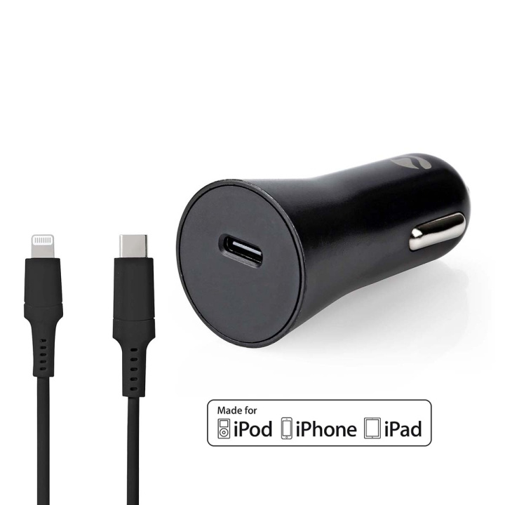 Nedis Biloplader | 20 W | 1.67 / 2.22 / 3.0 A | Antal output: 1 | Porttype: USB-C™ | Lightning 8-Pin (Loose) kabel | 1.00 m | Automatisk Valgt Spænding i gruppen SMARTPHONES & TABLETS / Opladere og kabler / Bilopladere / Bilopladere Lightning hos TP E-commerce Nordic AB (C08274)