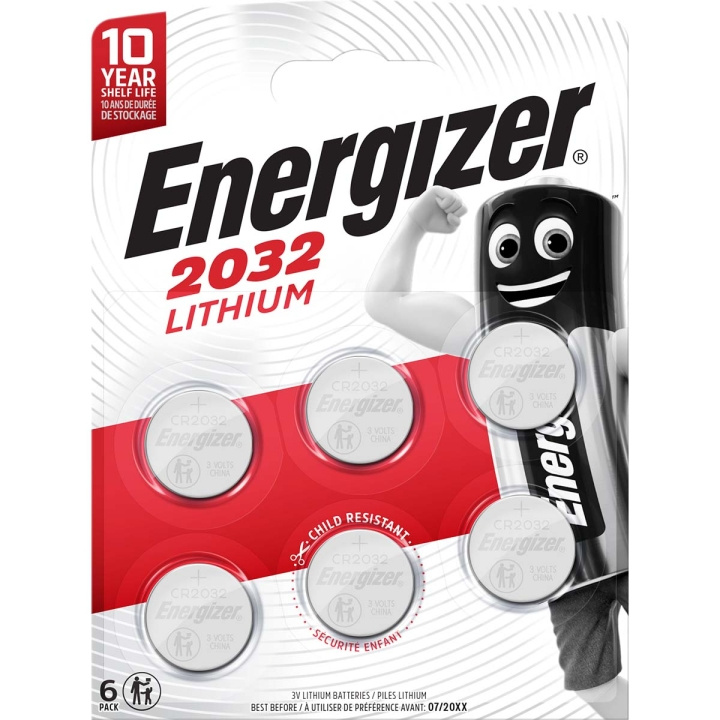 Energizer Lithium knapcellebatteri CR2032 | 3 V DC | 235 mAh | 6-Blister | Sølv i gruppen HJEMMEELEKTRONIK / Batterier og opladere / Batterier / Knapcelle hos TP E-commerce Nordic AB (C08302)