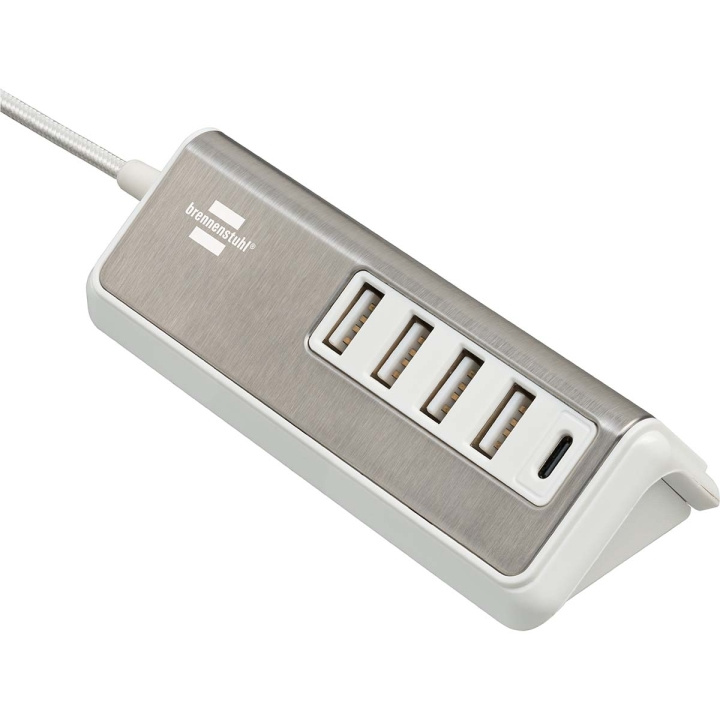 brennenstuhl Estilo USB multioplader med 1,50 m tekstilkabel 4x USB A + 1x USB C TYPE F i gruppen SMARTPHONES & TABLETS / Opladere og kabler / Vægoplader / Vægoplader USB hos TP E-commerce Nordic AB (C08304)