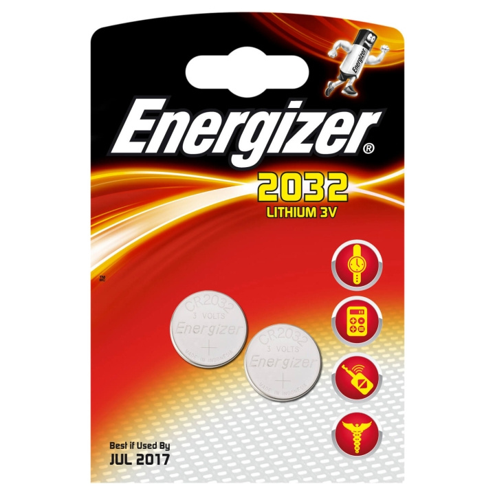 Energizer Batteri CR2032 Lithium 2-pak i gruppen HJEMMEELEKTRONIK / Batterier og opladere / Batterier / Knapcelle hos TP E-commerce Nordic AB (C08417)