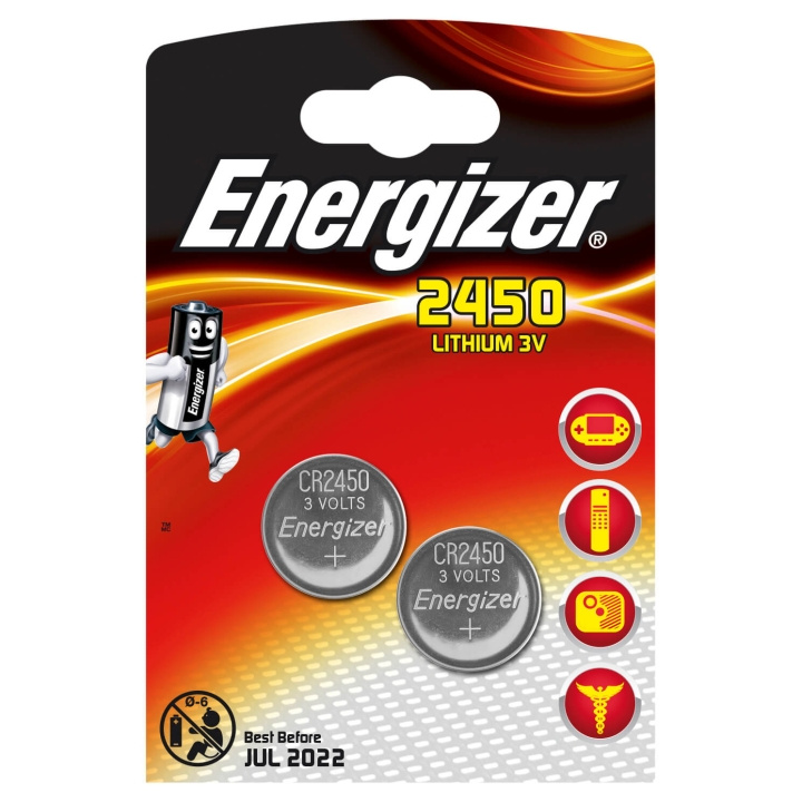 Energizer Batteri CR2450 Lithium 2-pak i gruppen HJEMMEELEKTRONIK / Batterier og opladere / Batterier / Knapcelle hos TP E-commerce Nordic AB (C08425)