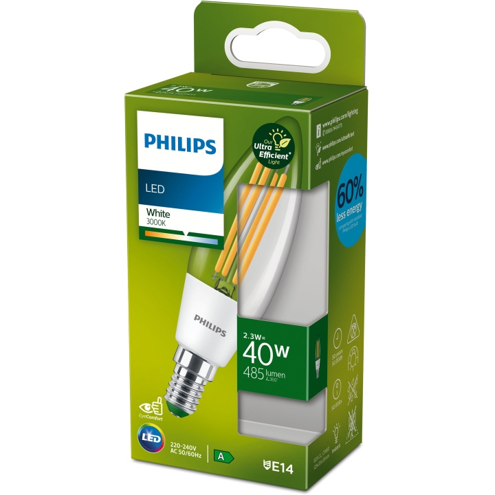 Philips LED E14 Kron 40W Klar 485lm Energiklass A i gruppen HJEMMEELEKTRONIK / Lys / LED lamper hos TP E-commerce Nordic AB (C08602)