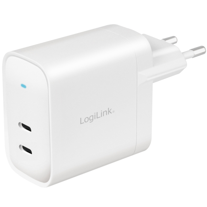 LogiLink USB-laddare 2 x USB-C PD 65W G i gruppen SMARTPHONES & TABLETS / Opladere og kabler / Vægoplader / Væg oplader Type C hos TP E-commerce Nordic AB (C08650)