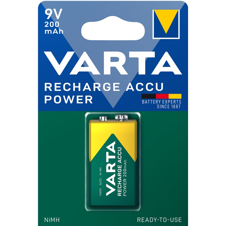 Varta Laddningsbart batteri 9V 200 m i gruppen HJEMMEELEKTRONIK / Batterier og opladere / Batterier / 9V hos TP E-commerce Nordic AB (C08711)