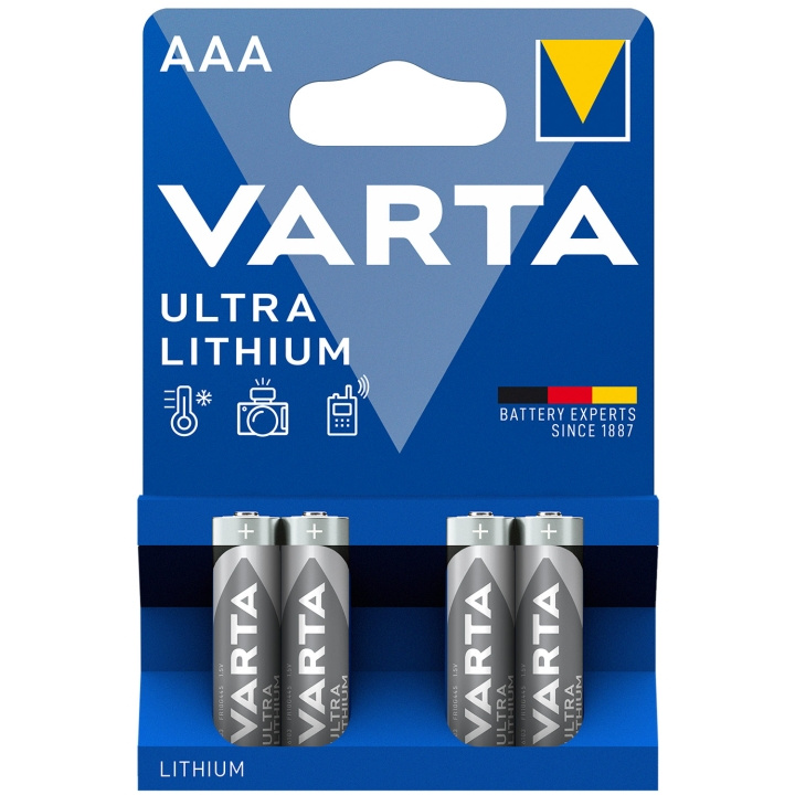Varta Ultra Lithium AAA / LR03 Batterier i gruppen HJEMMEELEKTRONIK / Batterier og opladere / Batterier / AAA hos TP E-commerce Nordic AB (C08714)