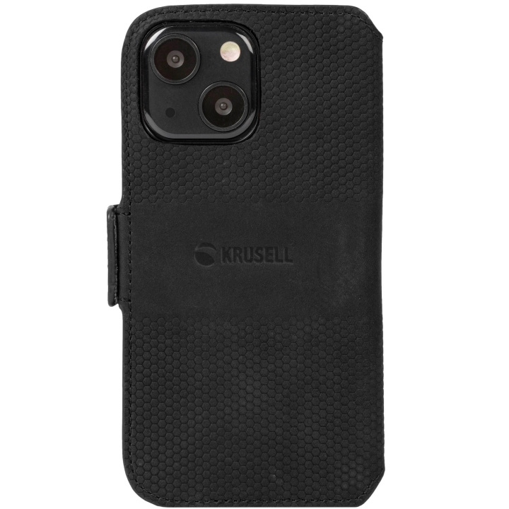 Krusell Leather Phone Wallet iPhone 13 Mini Svart i gruppen SMARTPHONES & TABLETS / Mobil Beskyttelse / Apple / iPhone 13 Mini / Cover hos TP E-commerce Nordic AB (C08749)