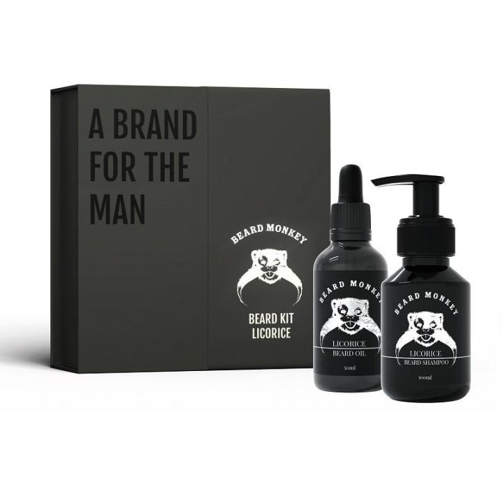 Giftset Beard Monkey Beard Kit Licorice 2021 i gruppen SKØNHED & HELSE / Gaveæske / Gaveæske til ham hos TP E-commerce Nordic AB (C09336)