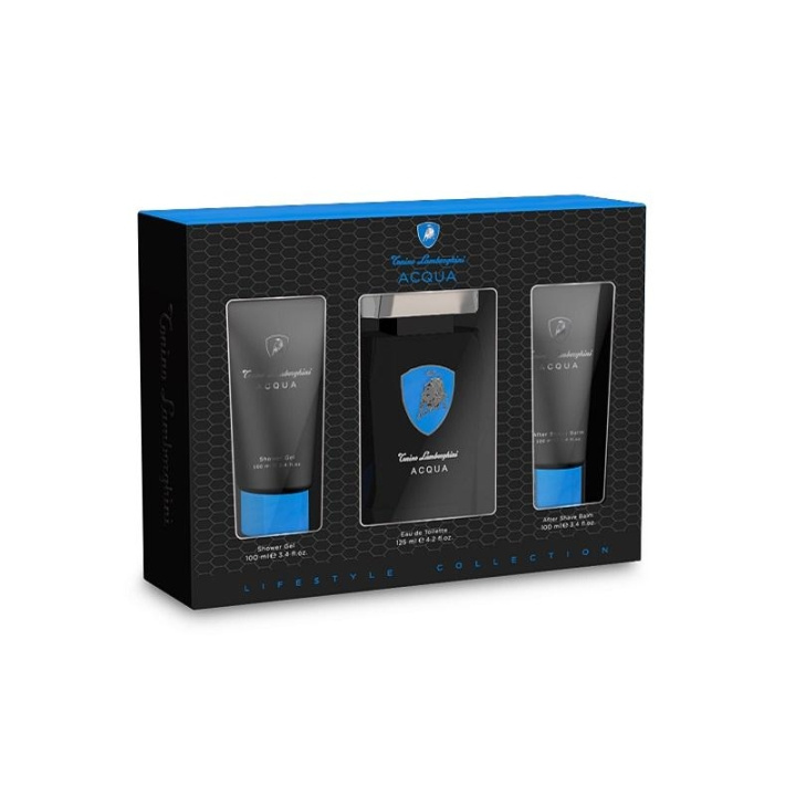 Giftset Lamborghini Acqua Edt 125ml + Shower Gel 100ml + Aftershave Balm 100ml i gruppen SKØNHED & HELSE / Gaveæske / Gaveæske til ham hos TP E-commerce Nordic AB (C09464)