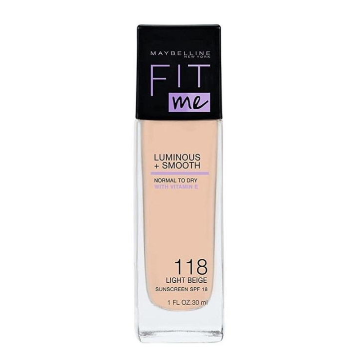 Maybelline Fit Me Luminous + Smooth Foundation - 118 Light Beige i gruppen SKØNHED & HELSE / Makeup / Makeup ansigt / Foundation hos TP E-commerce Nordic AB (C10123)