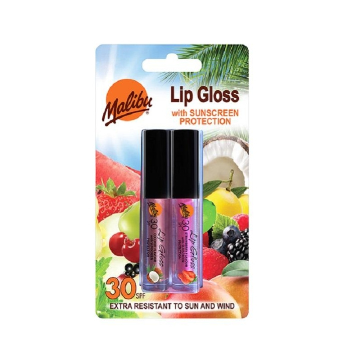 Malibu 2 pack Lip Gloss Coconut & Strawberry SPF30 i gruppen SKØNHED & HELSE / Makeup / Læber / Lip gloss hos TP E-commerce Nordic AB (C10245)