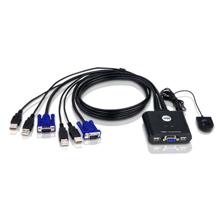 Aten CS22U 2-Port KVM Switch Sort i gruppen COMPUTERTILBEHØR / Kabler og adaptere / HDMI / VGA / DVI switche hos TP E-commerce Nordic AB (C11571)