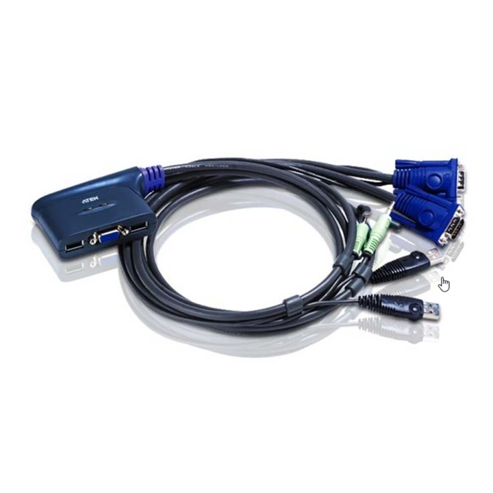 Atena CS62 2-Port KVM Switch Sort i gruppen COMPUTERTILBEHØR / Kabler og adaptere / Øvrige computer kabler hos TP E-commerce Nordic AB (C11572)