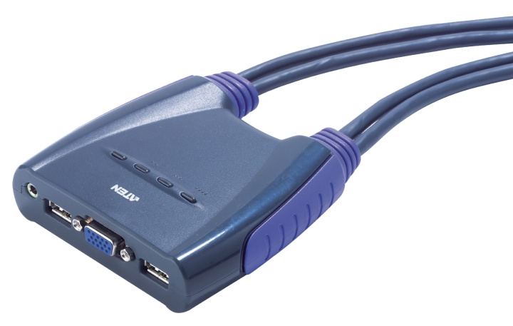 Aten CS64US-AT 2-Port KVM Switch Sort i gruppen COMPUTERTILBEHØR / Kabler og adaptere / HDMI / VGA / DVI switche hos TP E-commerce Nordic AB (C11573)