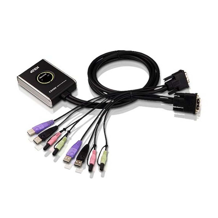 2-Port KVM Switch Sort i gruppen COMPUTERTILBEHØR / Kabler og adaptere / HDMI / VGA / DVI switche hos TP E-commerce Nordic AB (C11574)