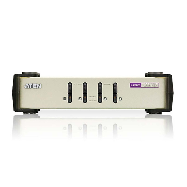 Aten CS84U 4-Port KVM Switch Sølv i gruppen COMPUTERTILBEHØR / Kabler og adaptere / HDMI / VGA / DVI switche hos TP E-commerce Nordic AB (C11578)