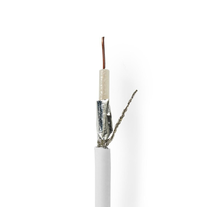 Nedis Coax Kabel På Rulle | RG59 | 75 Ohm | Dobbelt afskærmet | ECA | 100.0 m | Coax | PVC | Hvid | Rulle i gruppen HJEMMEELEKTRONIK / Kabler og adaptere / Antennekabler og tilbehør / Antenne kabler hos TP E-commerce Nordic AB (C11671)