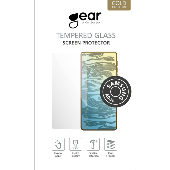 GEAR Hærdet Glas 2.5D Samsung A03s i gruppen SMARTPHONES & TABLETS / Mobil Beskyttelse / Samsung hos TP E-commerce Nordic AB (C11823)