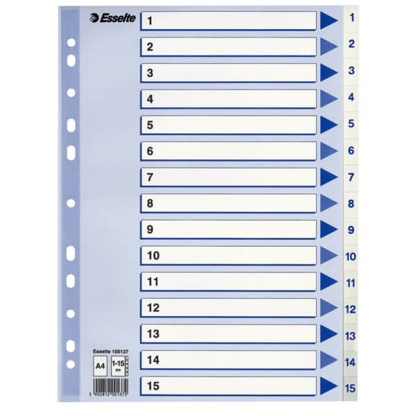 ESSELTE Register Non-Stop A4/1-15 Hvid i gruppen HJEM, HUS & HAVE / Kontorartikler / Andet hos TP E-commerce Nordic AB (C11989)