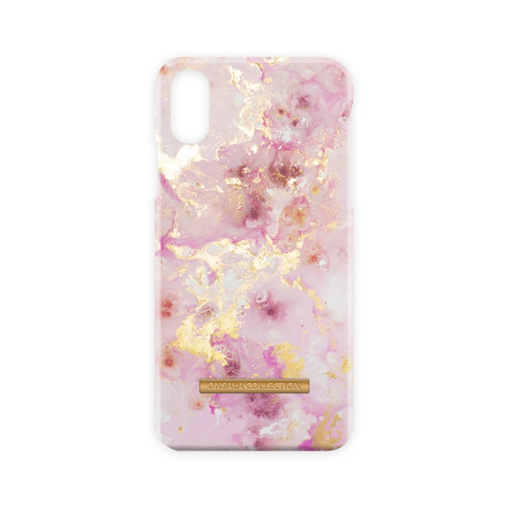 ONSALA COLLECTION Mobil Cover Shine RoseGold Marble iPhone X/XS i gruppen SMARTPHONES & TABLETS / Mobil Beskyttelse / Apple / iPhone X/XS / Cover hos TP E-commerce Nordic AB (C12116)
