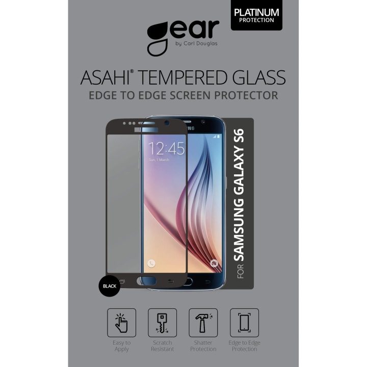 GEAR Hærdet Glas 3D Full Cover Sort Samsung S6 i gruppen SMARTPHONES & TABLETS / Mobil Beskyttelse / Samsung hos TP E-commerce Nordic AB (C12362)