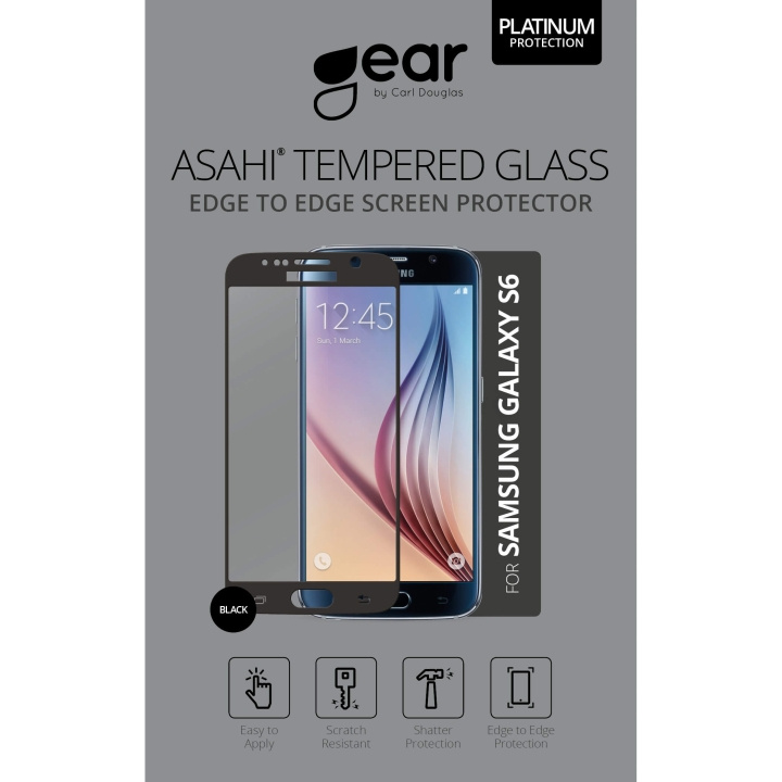 Gear Hærdet Glas 3D Full Cover Sort Samsung S6 i gruppen SMARTPHONES & TABLETS / Mobil Beskyttelse / Samsung hos TP E-commerce Nordic AB (C12362)