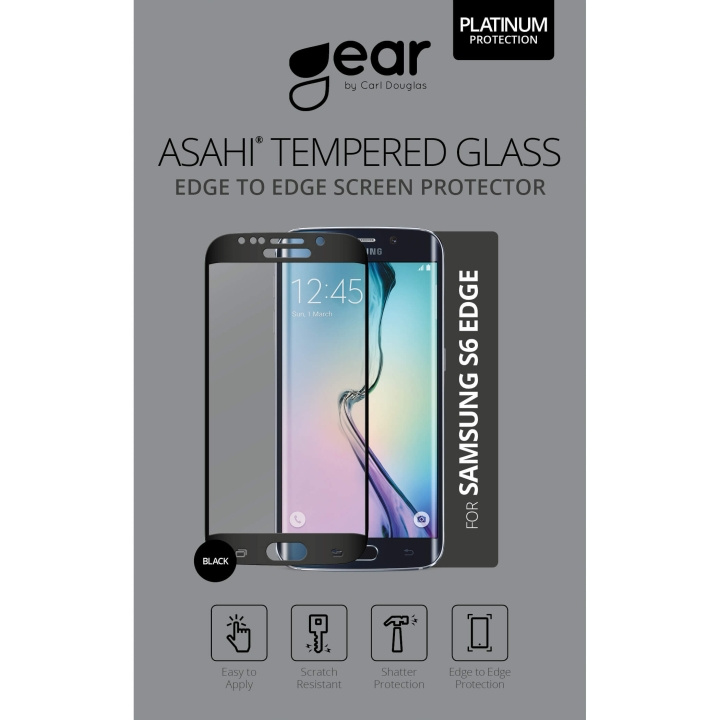 GEAR Hærdet Glas 3D Full Cover Sort Samsung S6 Edge i gruppen SMARTPHONES & TABLETS / Mobil Beskyttelse / Samsung hos TP E-commerce Nordic AB (C12364)