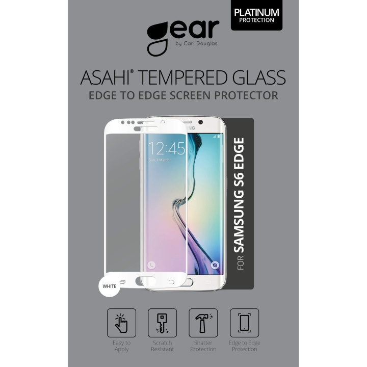 Gear Hærdet Glas 3D Full Cover Hvid Samsung S6 Edge i gruppen SMARTPHONES & TABLETS / Mobil Beskyttelse / Samsung hos TP E-commerce Nordic AB (C12365)