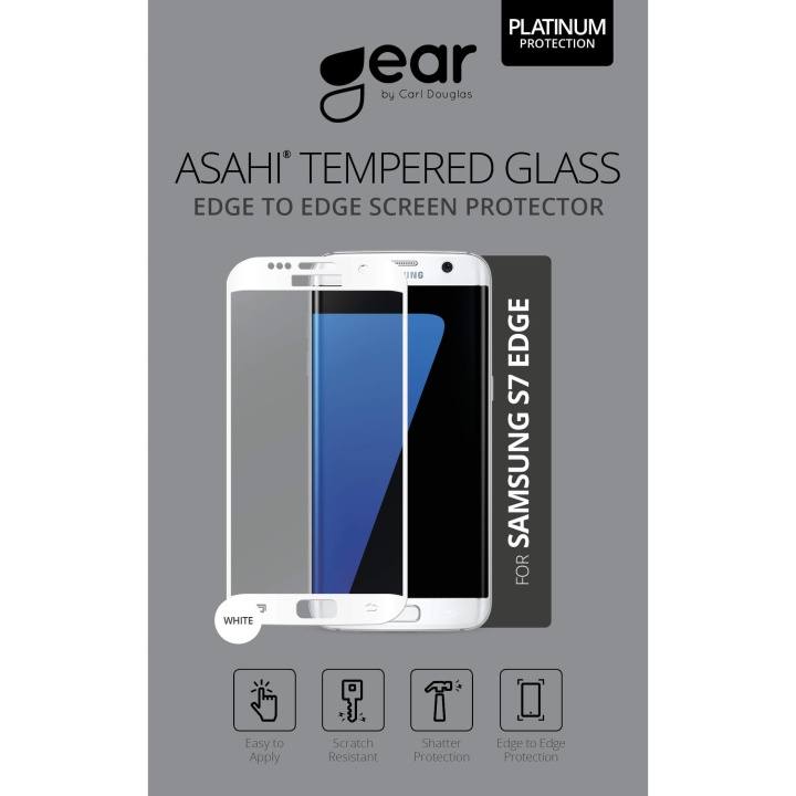 GEAR Hærdet Glas 3D Full Cover Hvid Samsung S7 Edge i gruppen SMARTPHONES & TABLETS / Mobil Beskyttelse / Samsung hos TP E-commerce Nordic AB (C12367)