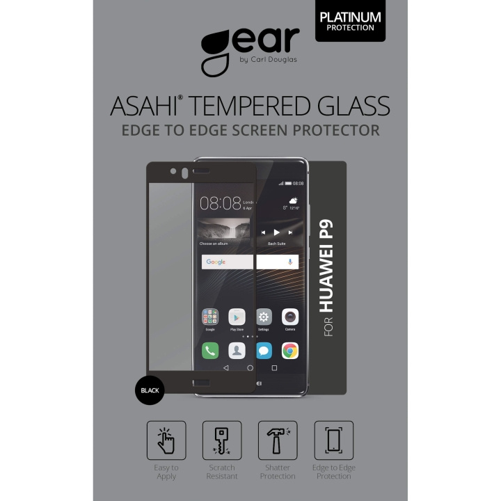 Gear Hærdet Glas 3D Full Cover Sort Huawei P9 i gruppen SMARTPHONES & TABLETS / Mobil Beskyttelse / Huawei/Honori hos TP E-commerce Nordic AB (C12368)