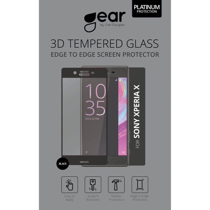GEAR Hærdet Glas 3D Full Cover Sort Xperia X i gruppen SMARTPHONES & TABLETS / Mobil Beskyttelse / Sony hos TP E-commerce Nordic AB (C12374)