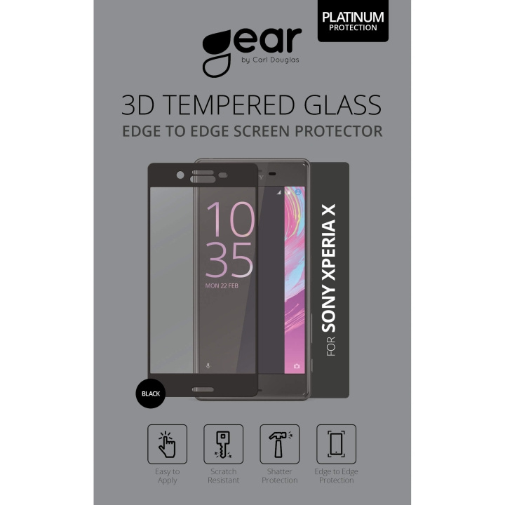 Gear Hærdet Glas 3D Full Cover Sort Xperia X i gruppen SMARTPHONES & TABLETS / Mobil Beskyttelse / Sony hos TP E-commerce Nordic AB (C12374)