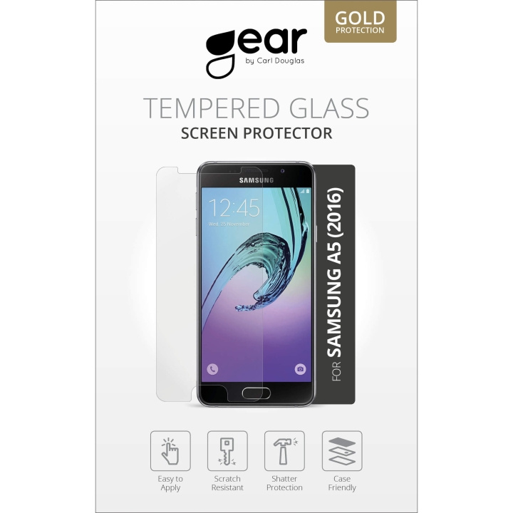 GEAR Hærdet Glas 2.5D Samsung A5 (2016) i gruppen SMARTPHONES & TABLETS / Mobil Beskyttelse / Samsung hos TP E-commerce Nordic AB (C12377)