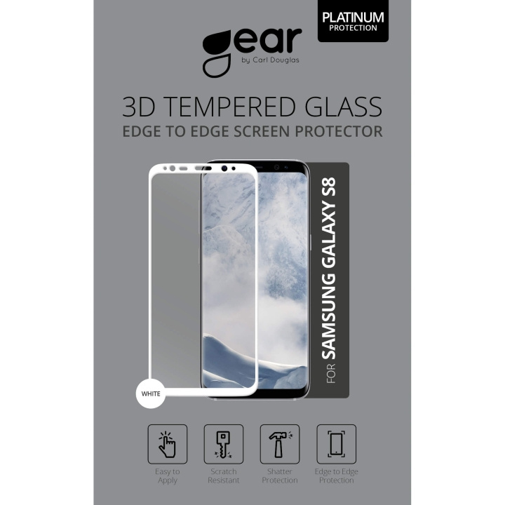 Gear Hærdet Glas 3D Full Cover Hvid Samsung S8 i gruppen SMARTPHONES & TABLETS / Mobil Beskyttelse / Samsung hos TP E-commerce Nordic AB (C12386)