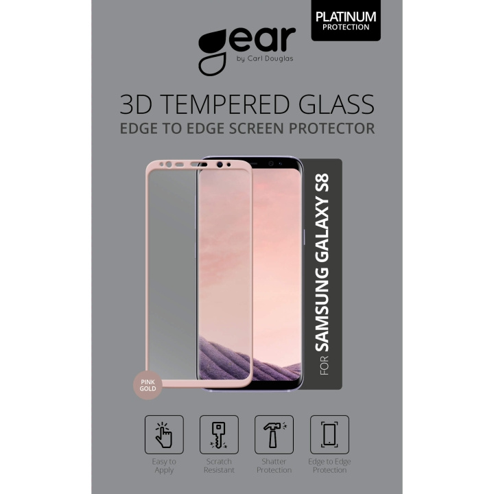 Gear Härdat Glas 3D Full Cover Rosegold Samsung S8 i gruppen SMARTPHONES & TABLETS / Mobil Beskyttelse / Samsung hos TP E-commerce Nordic AB (C12389)