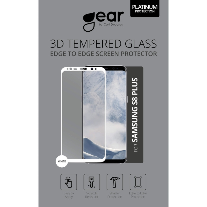GEAR Hærdet Glas 3D Full Cover Hvid Samsung S8 Plus i gruppen SMARTPHONES & TABLETS / Mobil Beskyttelse / Samsung hos TP E-commerce Nordic AB (C12390)
