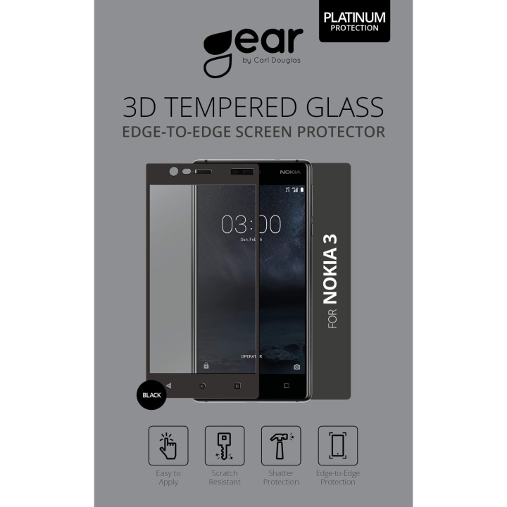 Gear Hærdet Glas 2.5D Nokia 3 i gruppen SMARTPHONES & TABLETS / Mobil Beskyttelse / Nokia/Microsoft hos TP E-commerce Nordic AB (C12391)