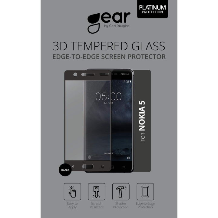 GEAR Hærdet Glas 2.5D Nokia 5 i gruppen SMARTPHONES & TABLETS / Mobil Beskyttelse / Nokia/Microsoft hos TP E-commerce Nordic AB (C12392)
