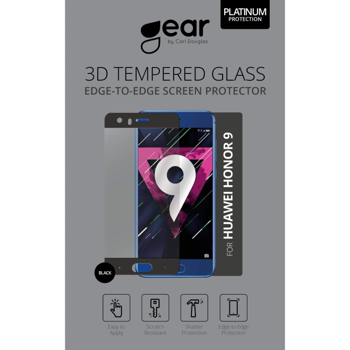 GEAR Hærdet Glas 3D Full Cover Sort Huawei Honor 9 i gruppen SMARTPHONES & TABLETS / Mobil Beskyttelse / Huawei hos TP E-commerce Nordic AB (C12395)