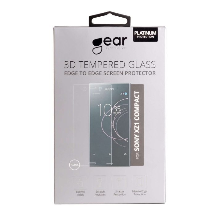 Gear Hærdet Glas 3D Full Cover Klar Sony Xperia XZ1 Compact i gruppen SMARTPHONES & TABLETS / Mobil Beskyttelse / Sony hos TP E-commerce Nordic AB (C12400)