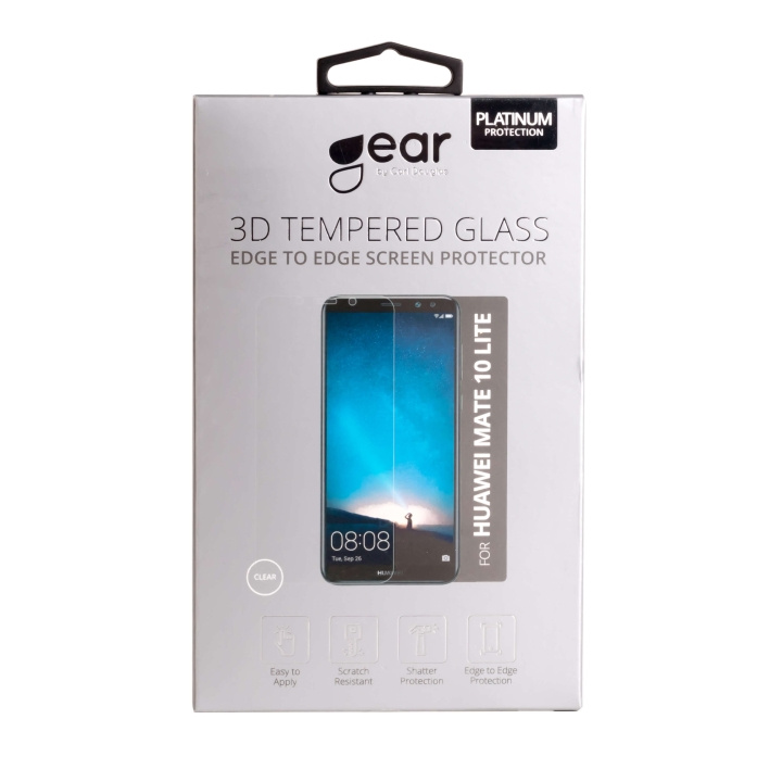 GEAR Hærdet Glas 3D Full Cover Klar Huawei Mate 10 Lite i gruppen SMARTPHONES & TABLETS / Mobil Beskyttelse / Huawei hos TP E-commerce Nordic AB (C12402)