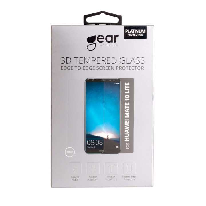 Gear Hærdet Glas 3D Full Cover Klar Huawei Mate 10 Lite i gruppen SMARTPHONES & TABLETS / Mobil Beskyttelse / Huawei/Honori hos TP E-commerce Nordic AB (C12402)