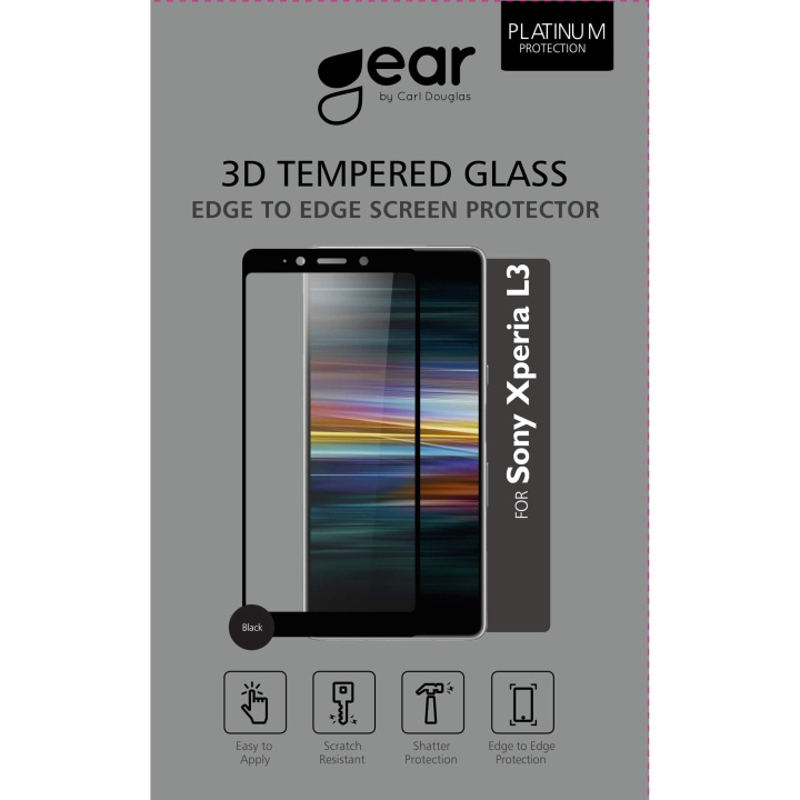 GEAR Hærdet Glas 3D Full Cover Sort Sony L3 i gruppen SMARTPHONES & TABLETS / Mobil Beskyttelse / Sony hos TP E-commerce Nordic AB (C12413)