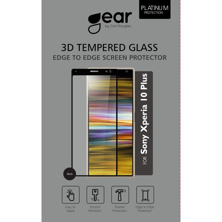 GEAR Hærdet Glas 3D Full Cover Sort Sony Xperia 10 Plus i gruppen SMARTPHONES & TABLETS / Mobil Beskyttelse / Sony hos TP E-commerce Nordic AB (C12414)