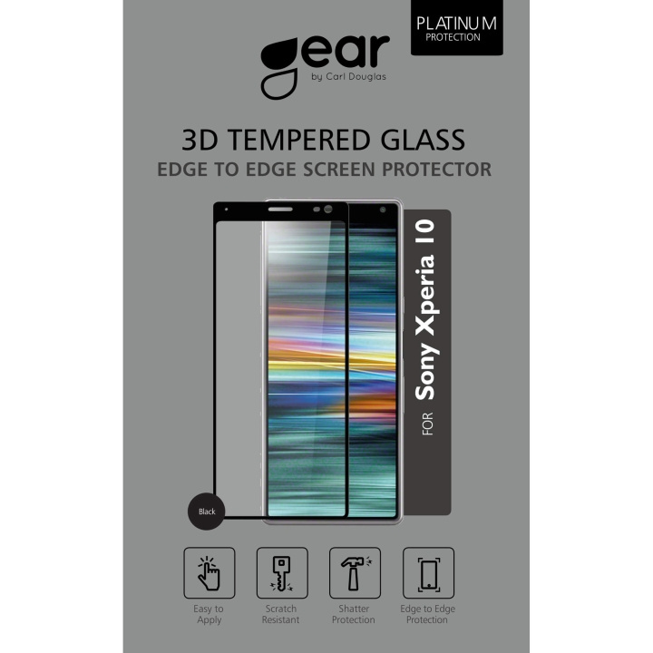 GEAR Hærdet Glas 3D Sony Xperia 10 i gruppen SMARTPHONES & TABLETS / Mobil Beskyttelse / Sony hos TP E-commerce Nordic AB (C12415)