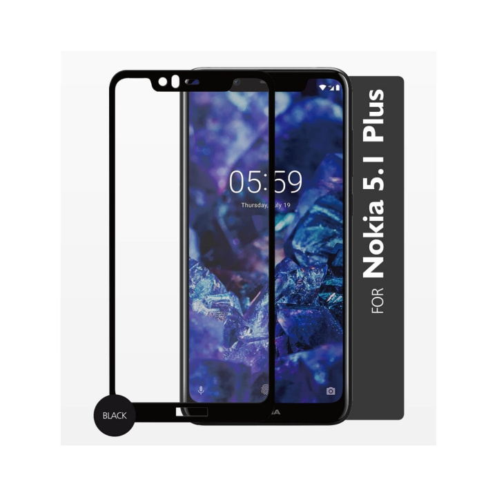 GEAR Hærdet Glas 2.5D Full Cover Nokia 5.1 Plus i gruppen SMARTPHONES & TABLETS / Mobil Beskyttelse / Nokia/Microsoft hos TP E-commerce Nordic AB (C12417)