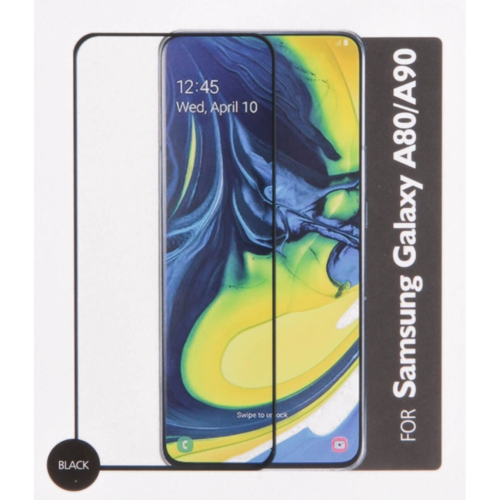 GEAR Hærdet Glas 3D Full Cover Sort Samsung A80/A90 2019 i gruppen SMARTPHONES & TABLETS / Mobil Beskyttelse / Samsung hos TP E-commerce Nordic AB (C12421)